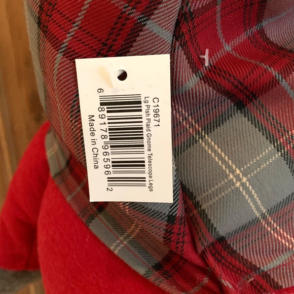 Large Plush Plaid Gnome Holding Star With Extendable Telescope Legs Decoration - Picture 11 of 12